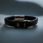 Bracelet en cuir large tresse homme jonah lomu by ruckfield