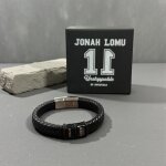 Bracelet en cuir large tresse homme jonah lomu by ruckfield