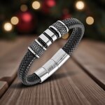 Bracelet ruckfield en cuir tress noir