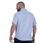 Chemise lin manches courtes bleu ciel Chemise lin manches courtes bleu ciel