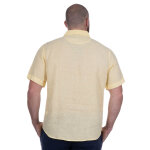 Chemise lin manches courtes jaune fonc