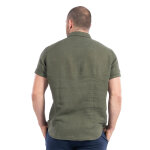 Chemise lin manches courtes kaki
