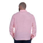 Chemise lin manches longues rose clair