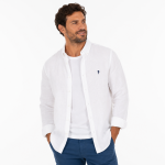 Chemise lin ruckfield � manches longues blanc