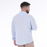 Chemise lin ruckfield  manches longues bleu ciel