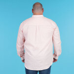 Chemise rose lin ruckfield  manches longues col mao