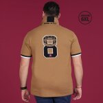 Polo beige fonc� � manches courtes ruckfield maori rugby