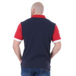 Polo bi - colore ruckfield  manches courtes bleu marine / rouge