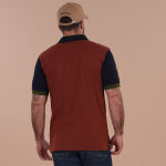 Polo bi - colore ruckfield  manches courtes marron / bleu marine