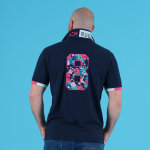 Polo bleu marine  manches courtes ruckfield tropical rugby