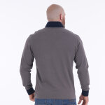 Polo col zipp club ruckfield  manches longues gris fonc