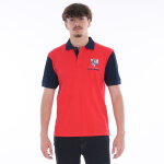 Polo � manches courtes rouge / bleu marine webb ellis rugby nations