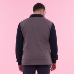 Polo  manches longues bicolore marron, bleu marine et vichy members club house rugby ruckfield