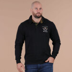 Polo  manches longues noir ruckfield new zealand army + t - shirt offert