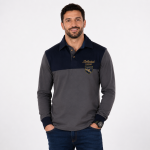 Polo � manches longues ruckfied selected rugby bleu marine