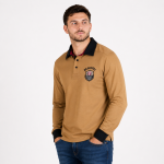 Polo � manches longues ruckfield maori rugby beige fonc�