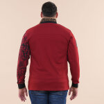 Polo  manches longues ruckfield maori rugby rouge fonc