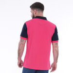 Polo ruckfield  manches courtes bi - colore fuchsia / bleu marine