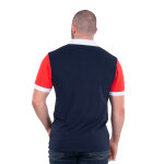 Polo ruckfield  manches courtes bi - colore marine / rouge