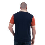 Polo ruckfield  manches courtes bi - colore marine / rouille