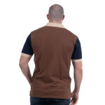 Polo ruckfield  manches courtes bi - colore marron / marine
