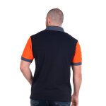 Polo ruckfield  manches courtes bi - colore noir / orange