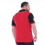 Polo ruckfield  manches courtes bi - colore rouge / noir