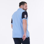 Polo ruckfield � manches courtes bicolore bleu ciel / marine