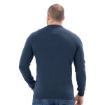 Pull ruckfield col polo vichy bleu marine