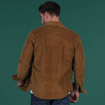 Surchemise en velours ruckfield selected rugby marron glac�