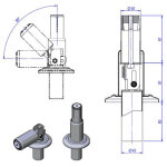 Ancrage articul inox pour chelle