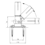 Ancrage articul inox sur platine pour chelle