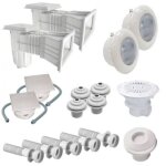 Kit pièces à sceller piscine 11x5m béton / liner (led) Kit pièces à sceller piscine 11x5m béton / liner (led)