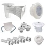 Kit pièces à sceller piscine 8x4m béton / liner (led) Kit pièces à sceller piscine 8x4m béton / liner (led)