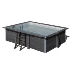 Liner uni gris pour piscine composite 4, 66m x 3, 26 m