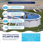 Piscine acier gr� ovale atlantis 1020 x 575 x h. 132 cm - filtre � sable