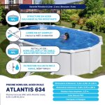 Piscine acier gr ovale atlantis 634 x 399 x h. 132 cm - filtre  sable