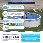 Piscine acier gré ovale fidji 744 x 399 x h. 122 cm - filtre à sable Piscine acier gré ovale fidji 744 x 399 x h. 122 cm - filtre à sable