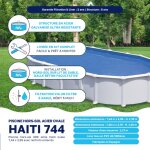 Piscine acier gré ovale haiti 744 x 399 x h. 132 cm - filtre à sable Piscine acier gré ovale haiti 744 x 399 x h. 132 cm - filtre à sable
