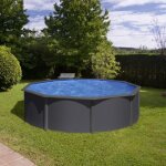 Piscine acier gré ronde antracita Ø 370 x 132 cm - filtre à sable Piscine acier gré ronde antracita Ø 370 x 132 cm - filtre à sable