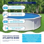Piscine acier gr ronde atlantis  480 x 132 cm - filtre  sable