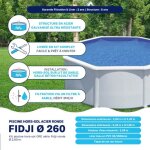 Piscine acier gr ronde fidji  260 x 122 cm - filtre  sable