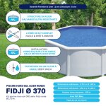 Piscine acier gr ronde fidji  370 x 122 cm - filtre  sable