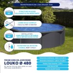 Piscine acier gr� ronde louko � 480 x 122 cm - filtre � sable