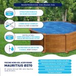 Piscine acier gr� ronde mauritius � 370 x 132 cm - filtre � sable