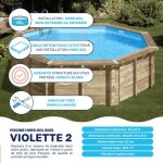Piscine bois violette 2 - 500 x h 127 cm