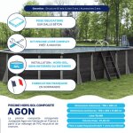 Piscine composite agon 750 x 430 x h 125 cm