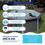 Piscine composite gr  410 x h 124 cm