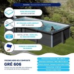 Piscine composite gr� 606 x 326 x h 124 cm