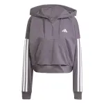 Sweatshirt  capuche 1 / 4 zip femme adidas essentials 3 - stripes french terry